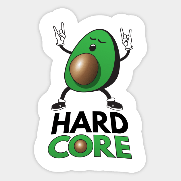 Hard Core - Avocado Pun Sticker by Nonstop Shirts